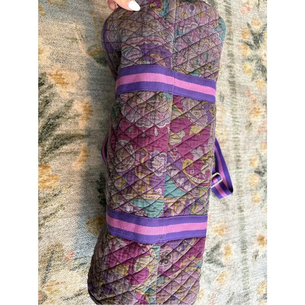 Vera Bradley Compact Sport Bag Tote Duffle Purple Paisley